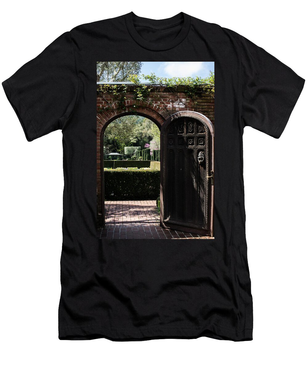 California T-Shirt featuring the photograph Garden Door at Filoli by Weir Here And There
