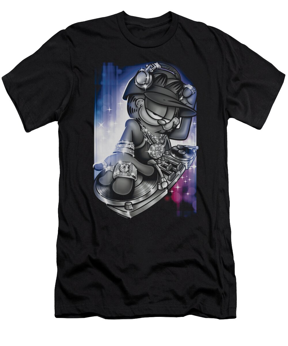 Garfield T-Shirt featuring the digital art Garfield - Dj Lazy by Brand A