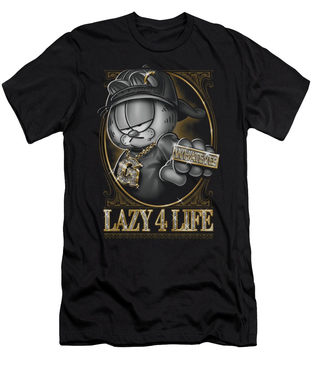  T-Shirt featuring the digital art Garfield - Lazy 4 Life by Brand A