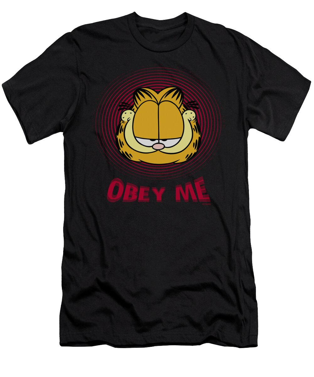 Garfield T-Shirt featuring the digital art Garfield - Obey Me by Brand A
