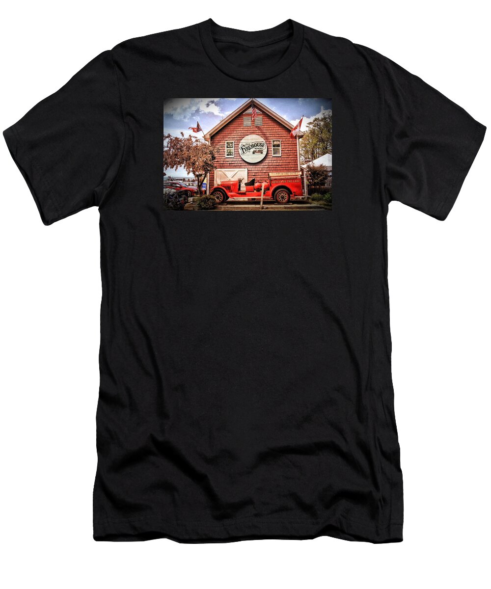 Geneva On The Lake T-Shirt featuring the photograph Geneva on the Lake Firehouse by Alice Terrill