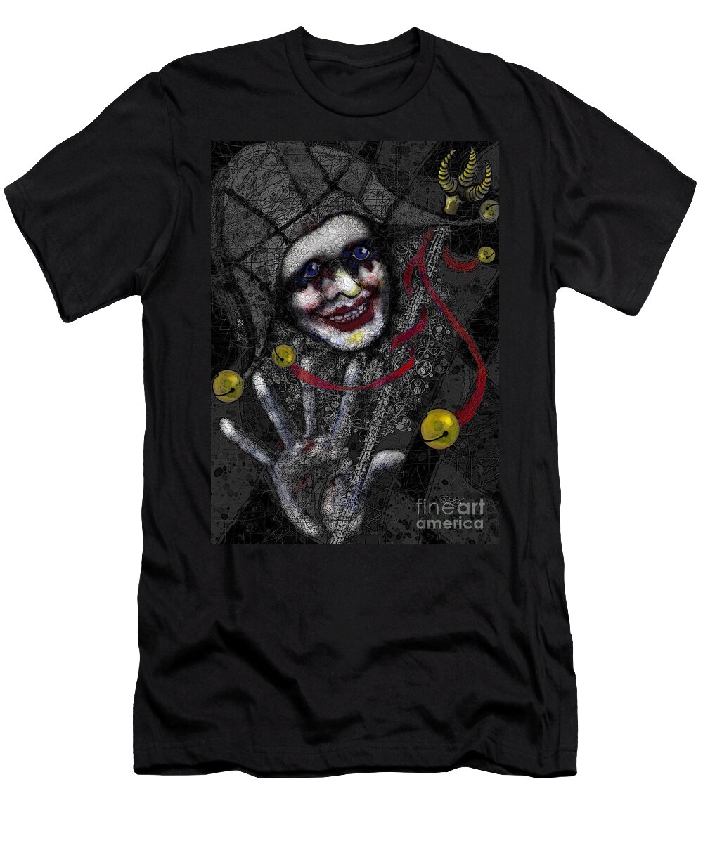 Ghost T-Shirt featuring the digital art Ghost Harlequin by Carol Jacobs