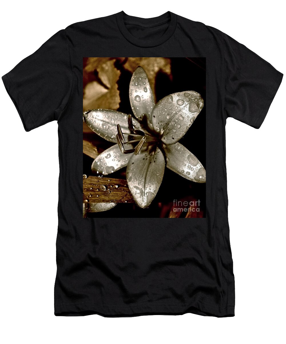 Lily T-Shirt featuring the photograph Gilded Lilies 2 by Linda Bianic