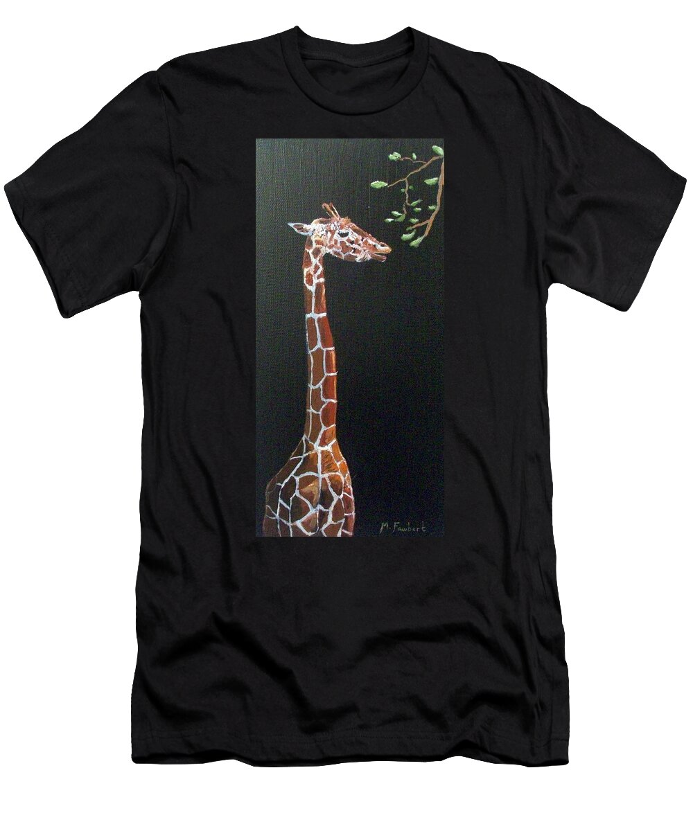 Giraffe T-Shirt featuring the painting Giraffe by Asa Jones