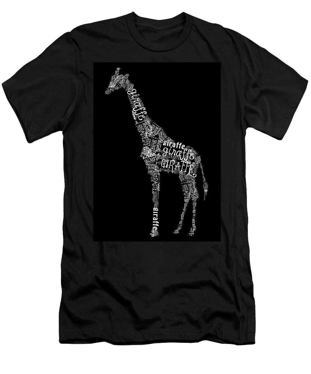 Graphic T-Shirt featuring the digital art Giraffe is the Word by Heather Applegate