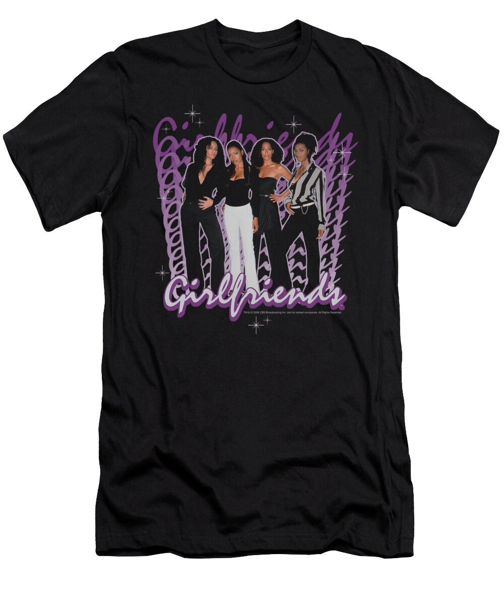 Girlfriends T-Shirt featuring the digital art Girlfriends - Girlfriends by Brand A