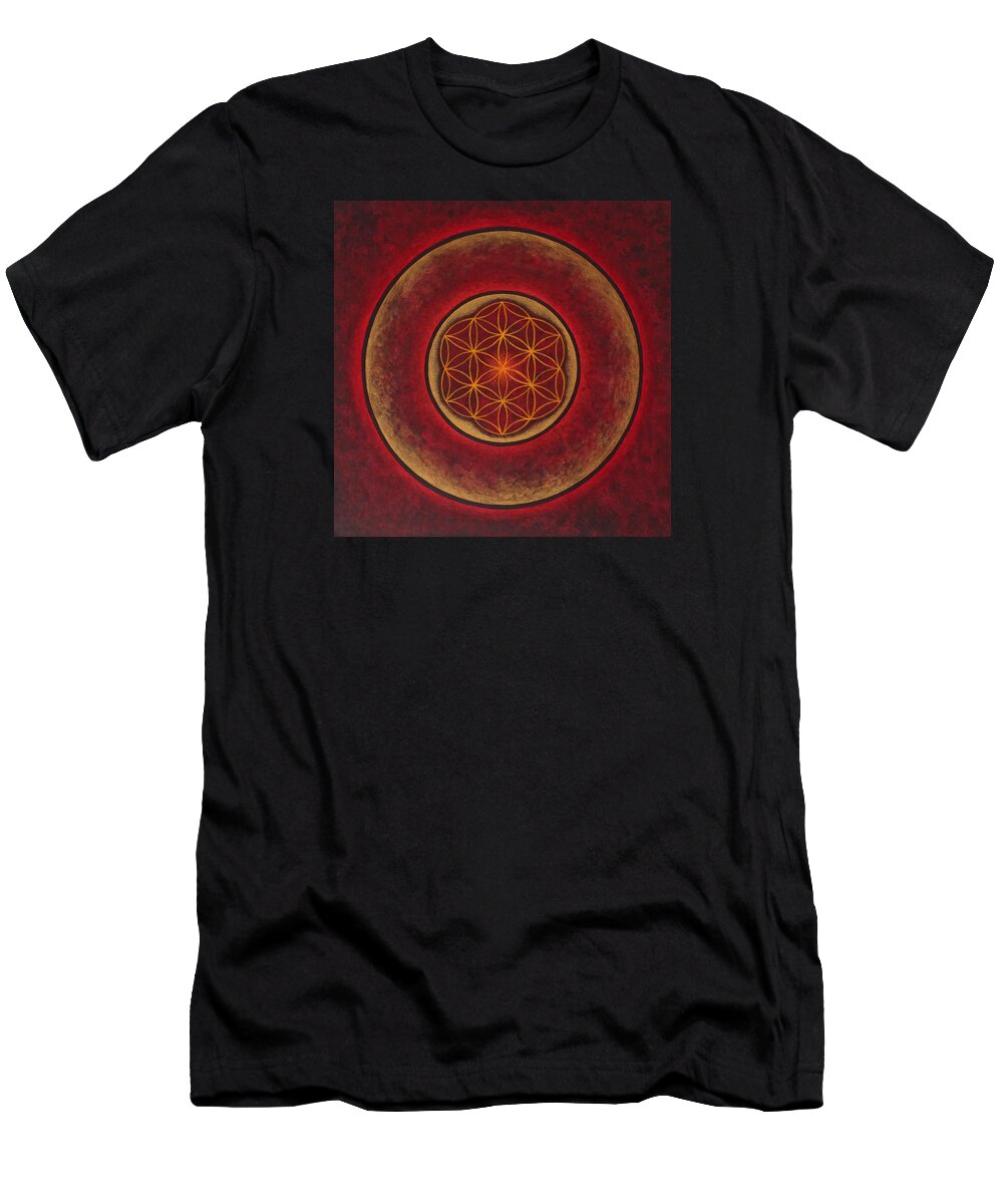 Mandala T-Shirt featuring the painting Glowing by Erik Grind