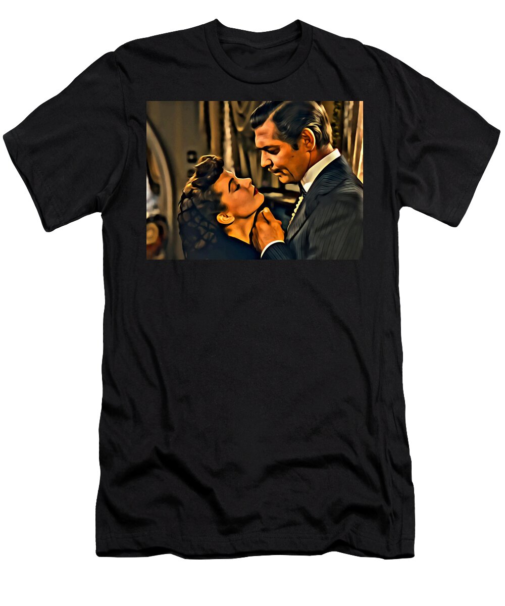 Gone With The Wind T-Shirt featuring the painting Gone with the wind by Florian Rodarte