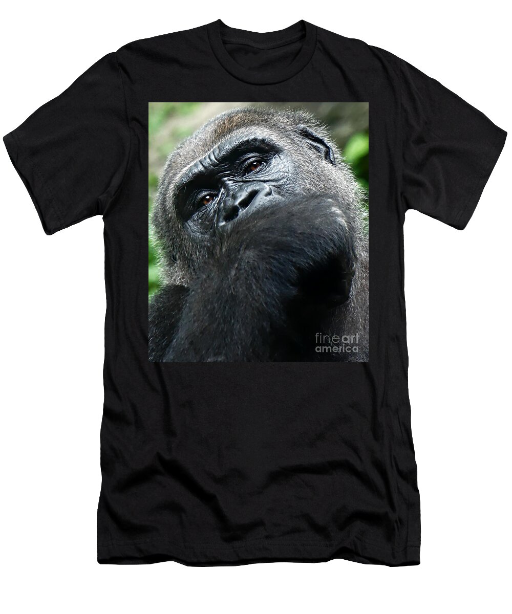 Gorilla T-Shirt featuring the photograph Gorilla by Lilliana Mendez