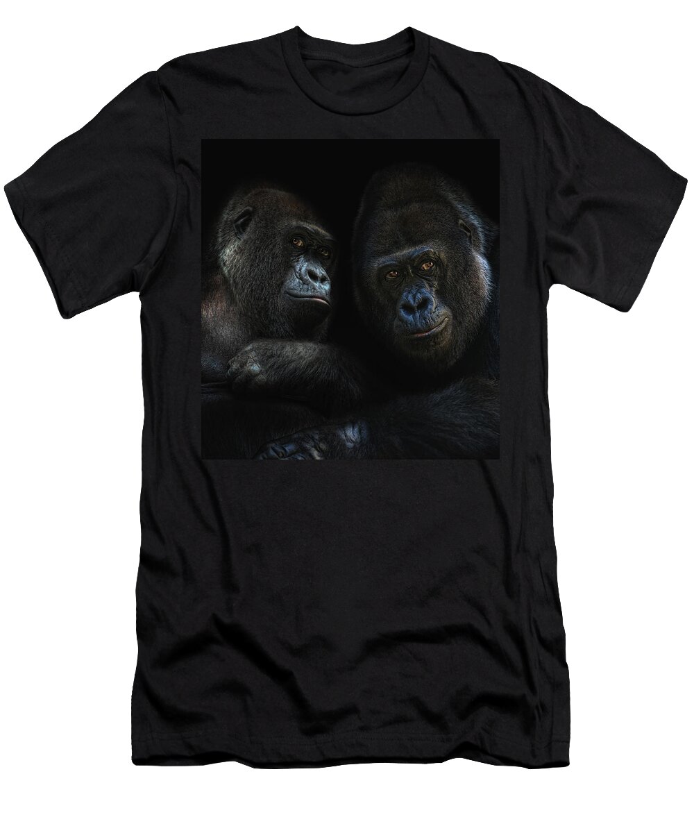 Animals T-Shirt featuring the photograph Gorillas In Love by Joachim G Pinkawa
