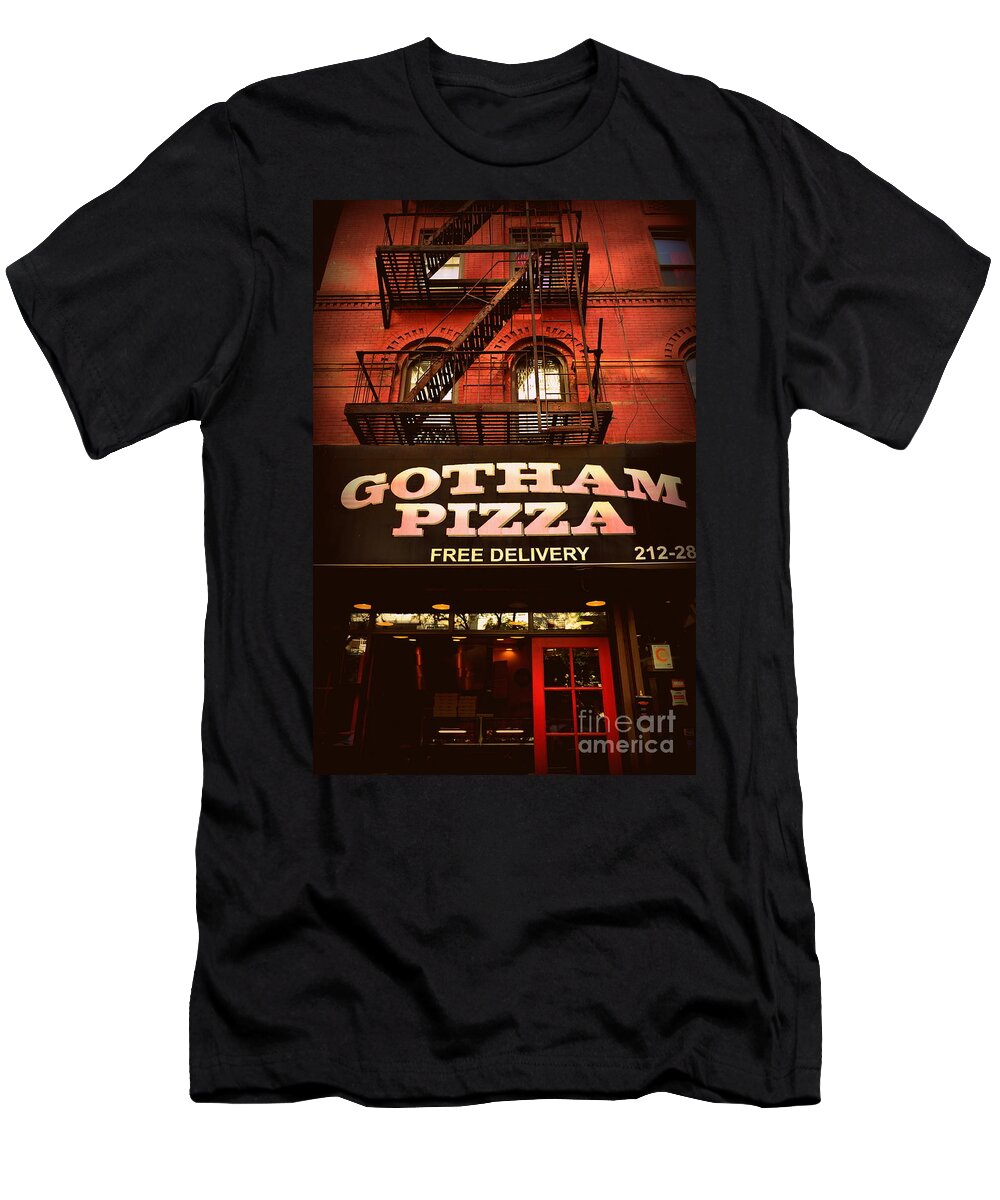  T-Shirt featuring the photograph Gotham Pizza by Miriam Danar