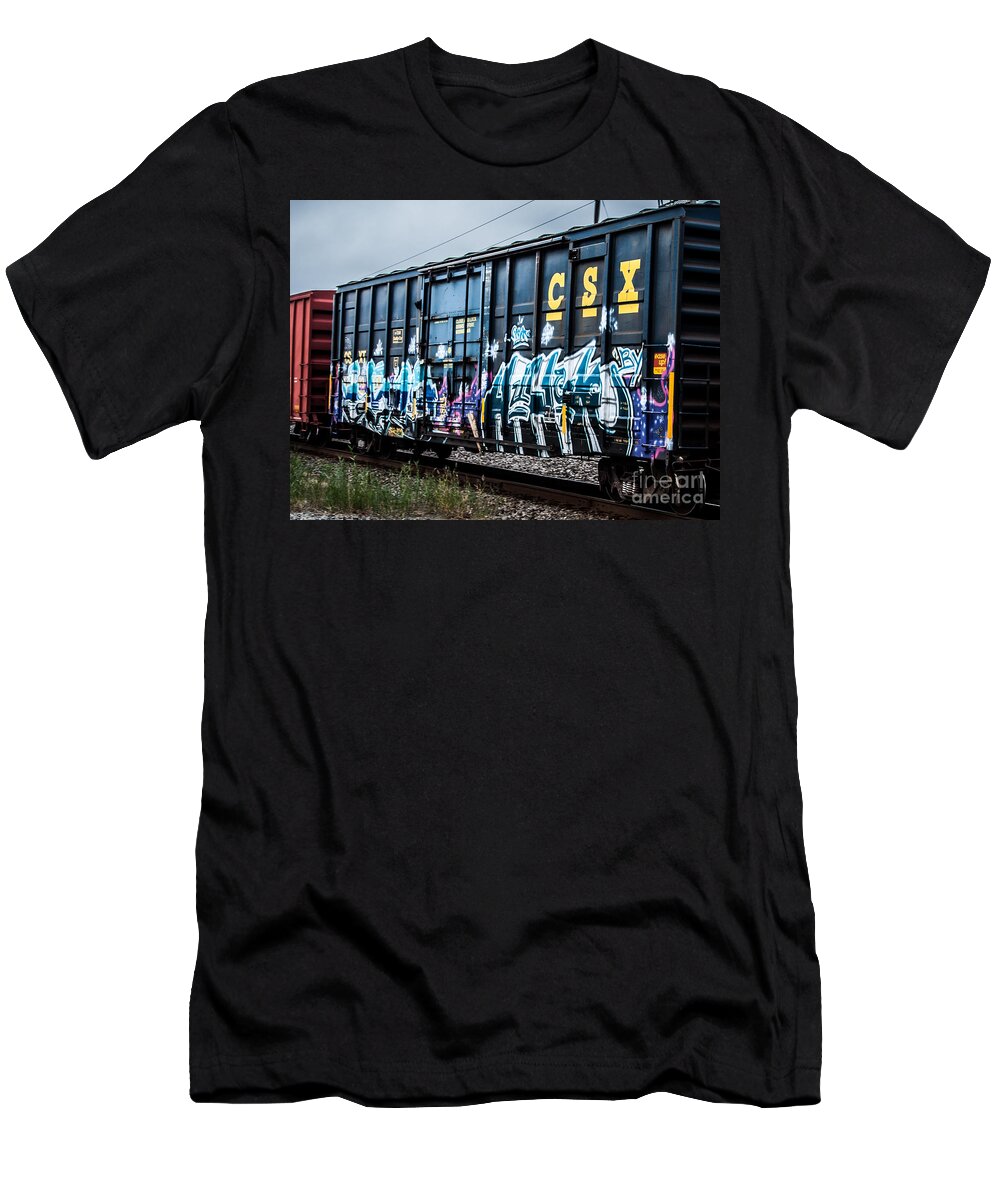 Train T-Shirt featuring the photograph Graffiti 2 by Ronald Grogan