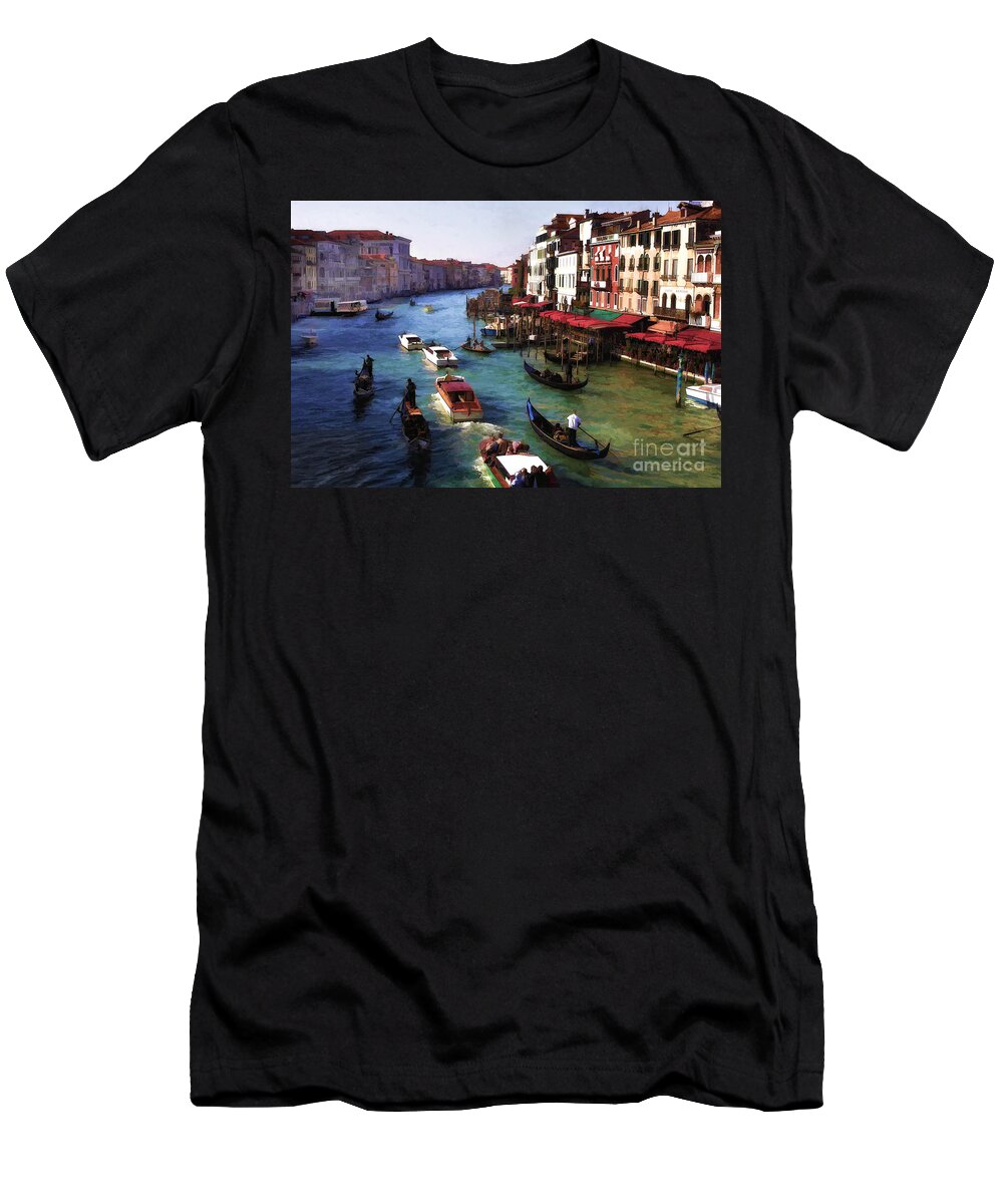 Timothy Hacker T-Shirt featuring the digital art Grand Canal Of Venice by Timothy Hacker