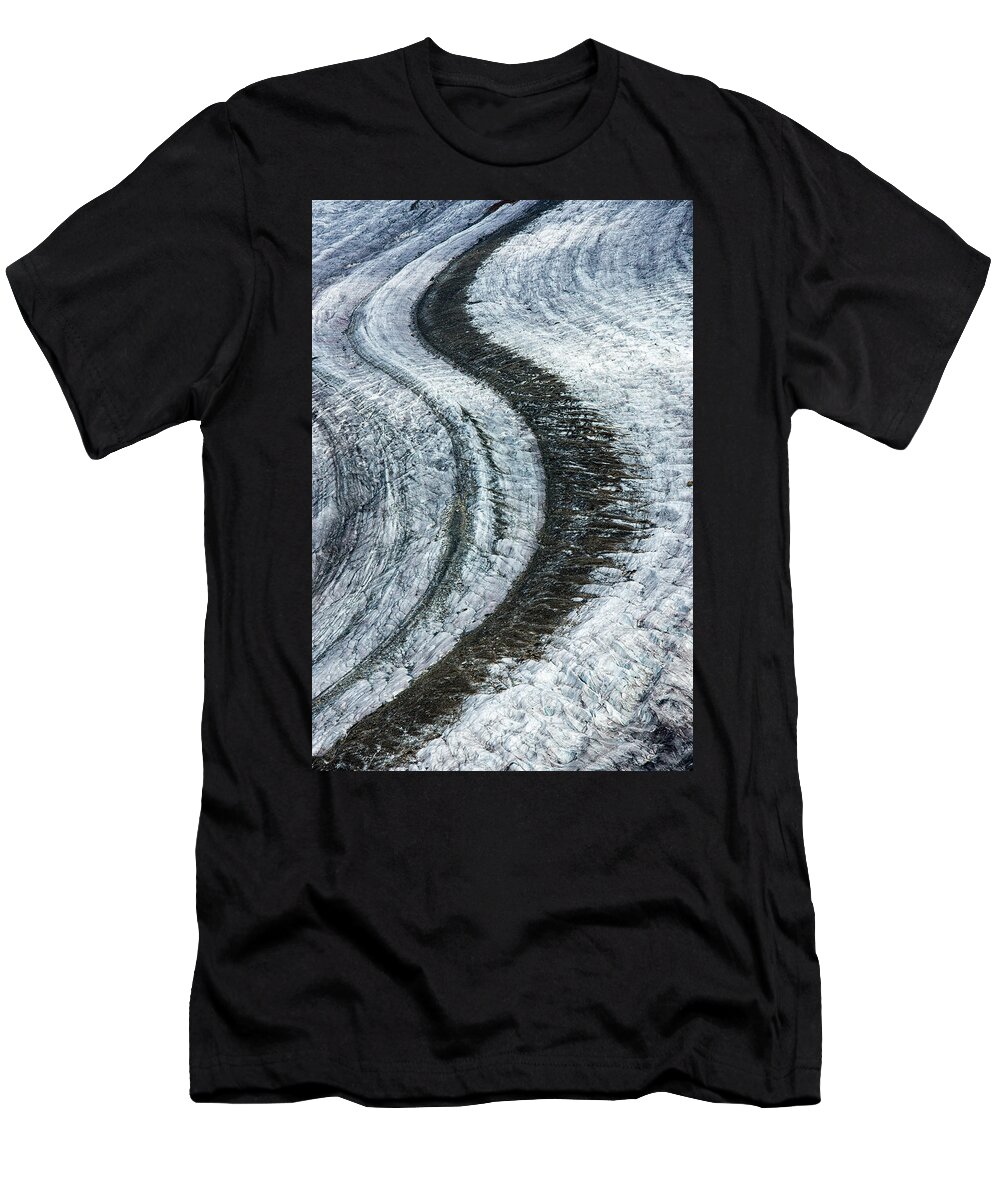 Glacier T-Shirt featuring the photograph Great Aletsch Glacier Moraine by Matthias Hauser