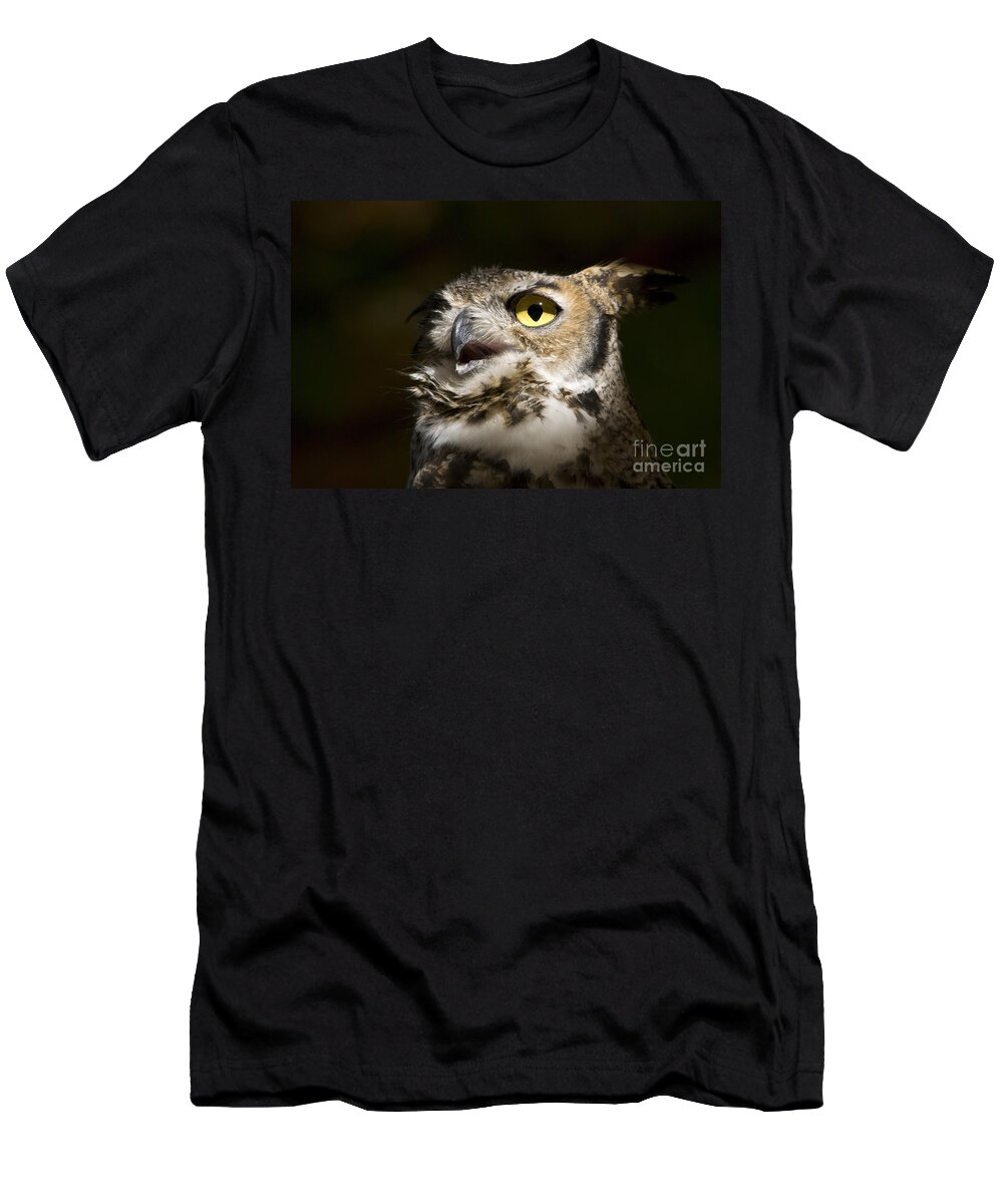 Owl T-Shirt featuring the photograph Great Horned Owl by John Greco