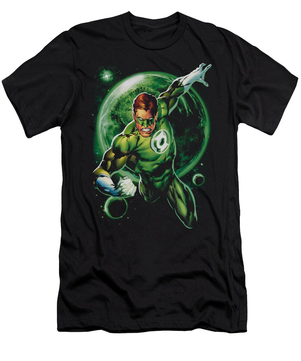 Green Lantern T-Shirt featuring the digital art Green Lantern - Galaxy Glow by Brand A