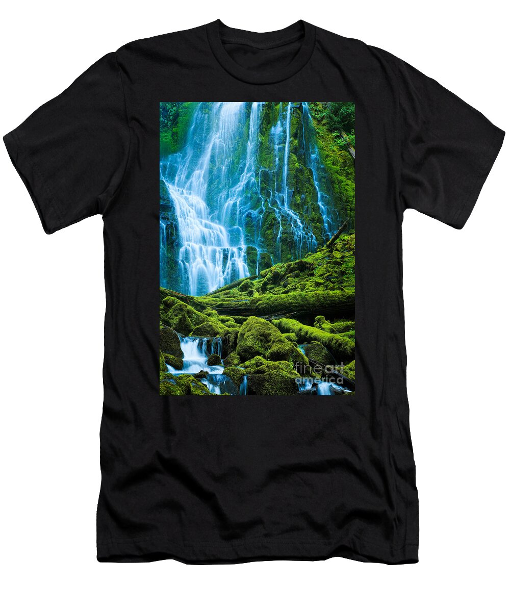 America T-Shirt featuring the photograph Green Waterfall by Inge Johnsson