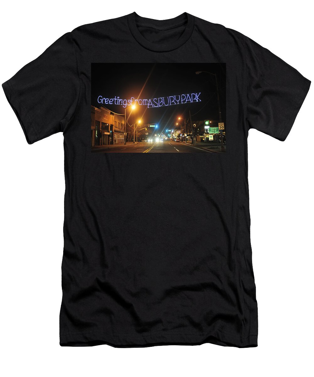 Terry D Photography T-Shirt featuring the photograph Greetings from Asbury Park by Terry DeLuco