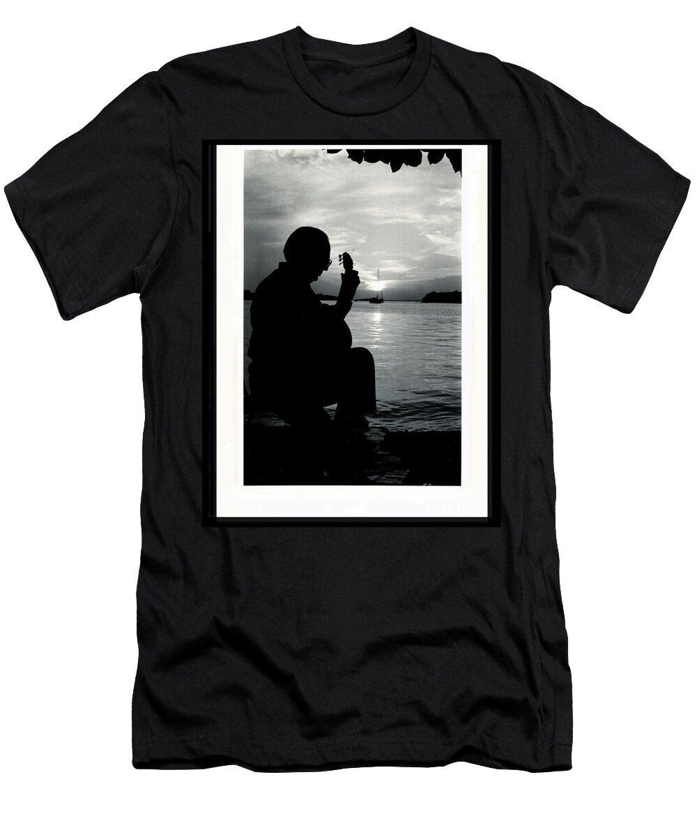 Guitar T-Shirt featuring the photograph Guitarist by the Sea by Alice Terrill
