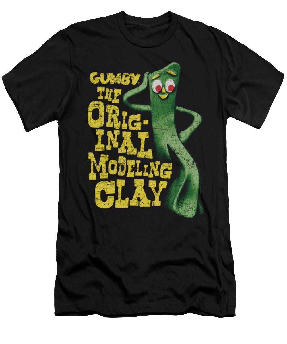 Gumby T-Shirt featuring the digital art Gumby - So Punny by Brand A