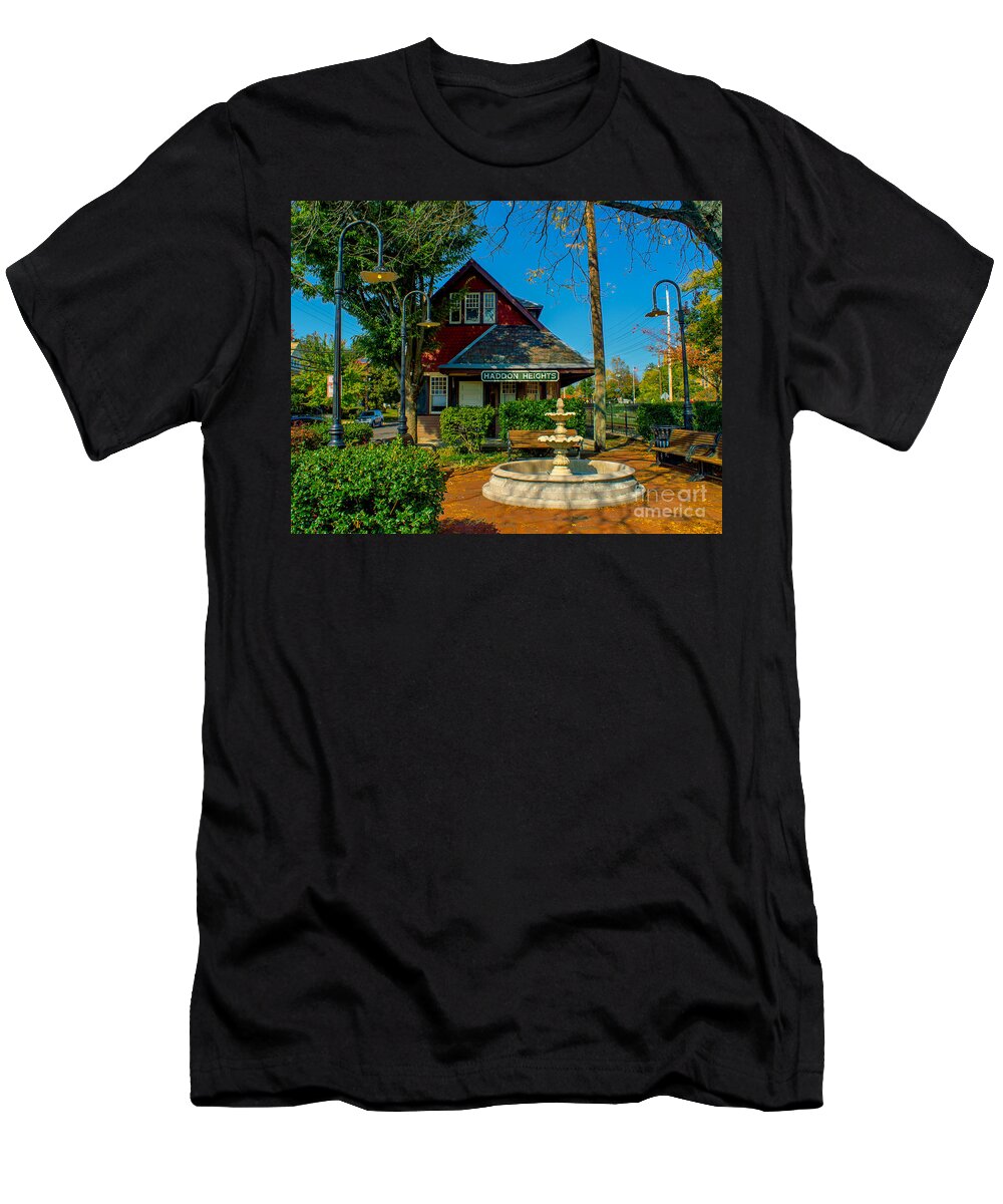 Train T-Shirt featuring the photograph Haddon Heights Station by Nick Zelinsky Jr