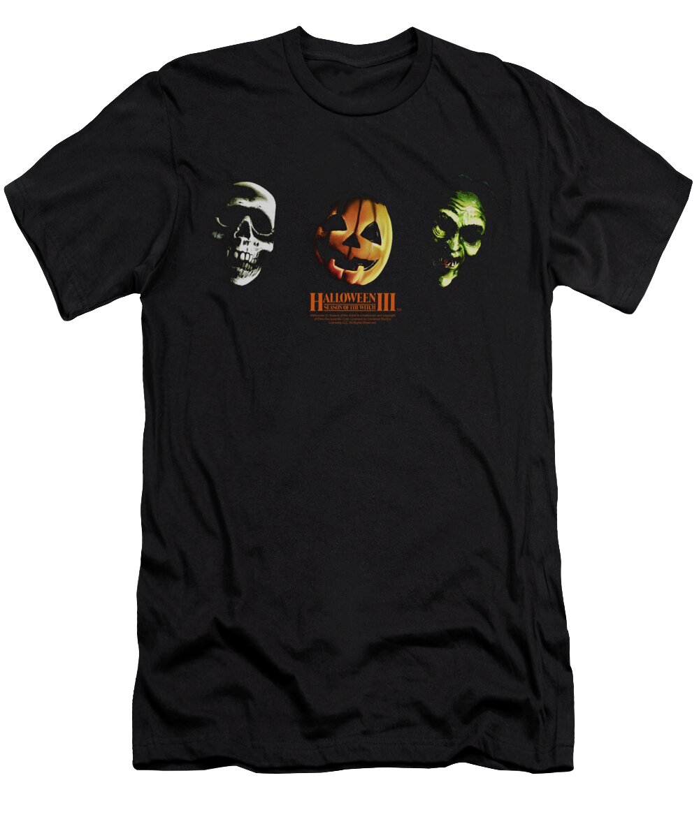Halloween 3 T-Shirt featuring the digital art Halloween IIi - Three Masks by Brand A