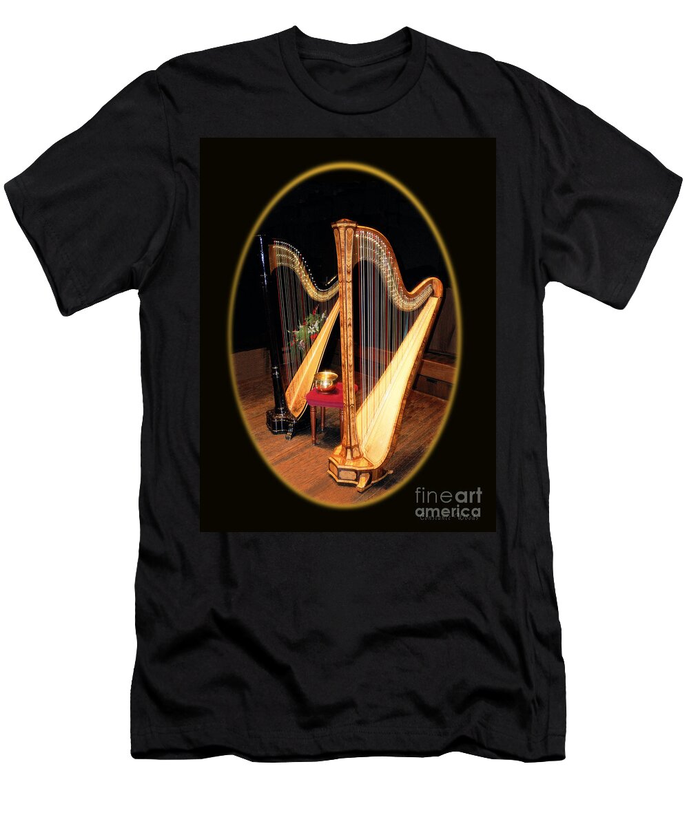 Harp Artwork T-Shirt featuring the photograph Harp and Bowl by Constance Woods