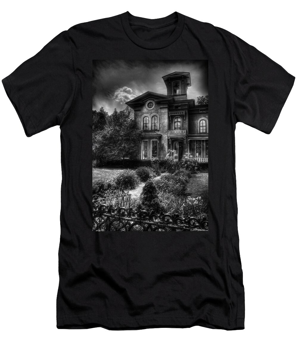 Hdr T-Shirt featuring the photograph Haunted - Haunted House by Mike Savad