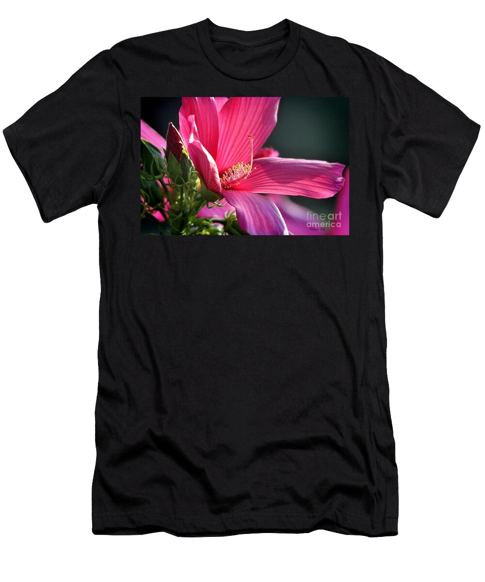 Nature T-Shirt featuring the photograph Hibiscus Morning Bright by Nava Thompson