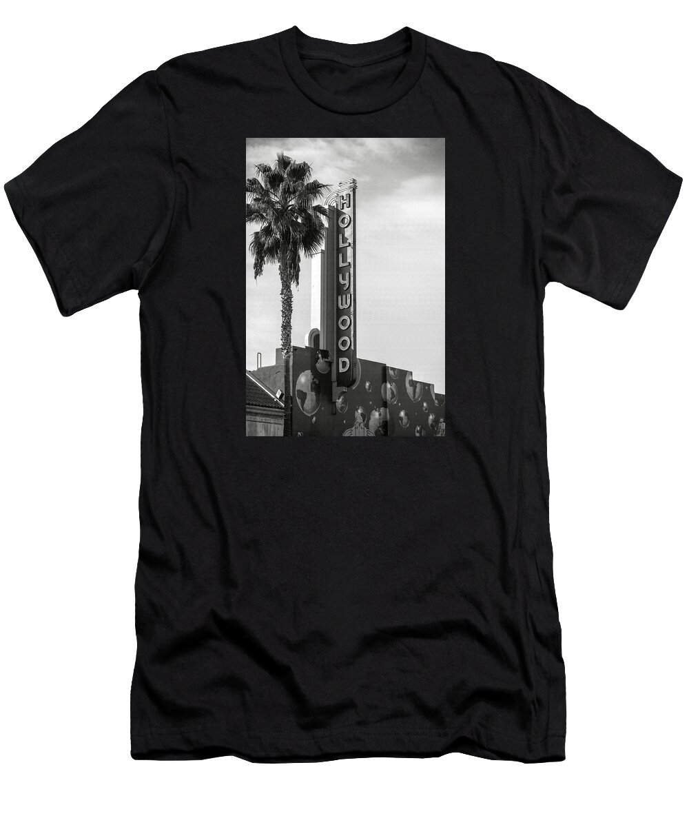 Hollywood Theater T-Shirt featuring the photograph Hollywood Landmarks - Hollywood Theater by Art Block Collections