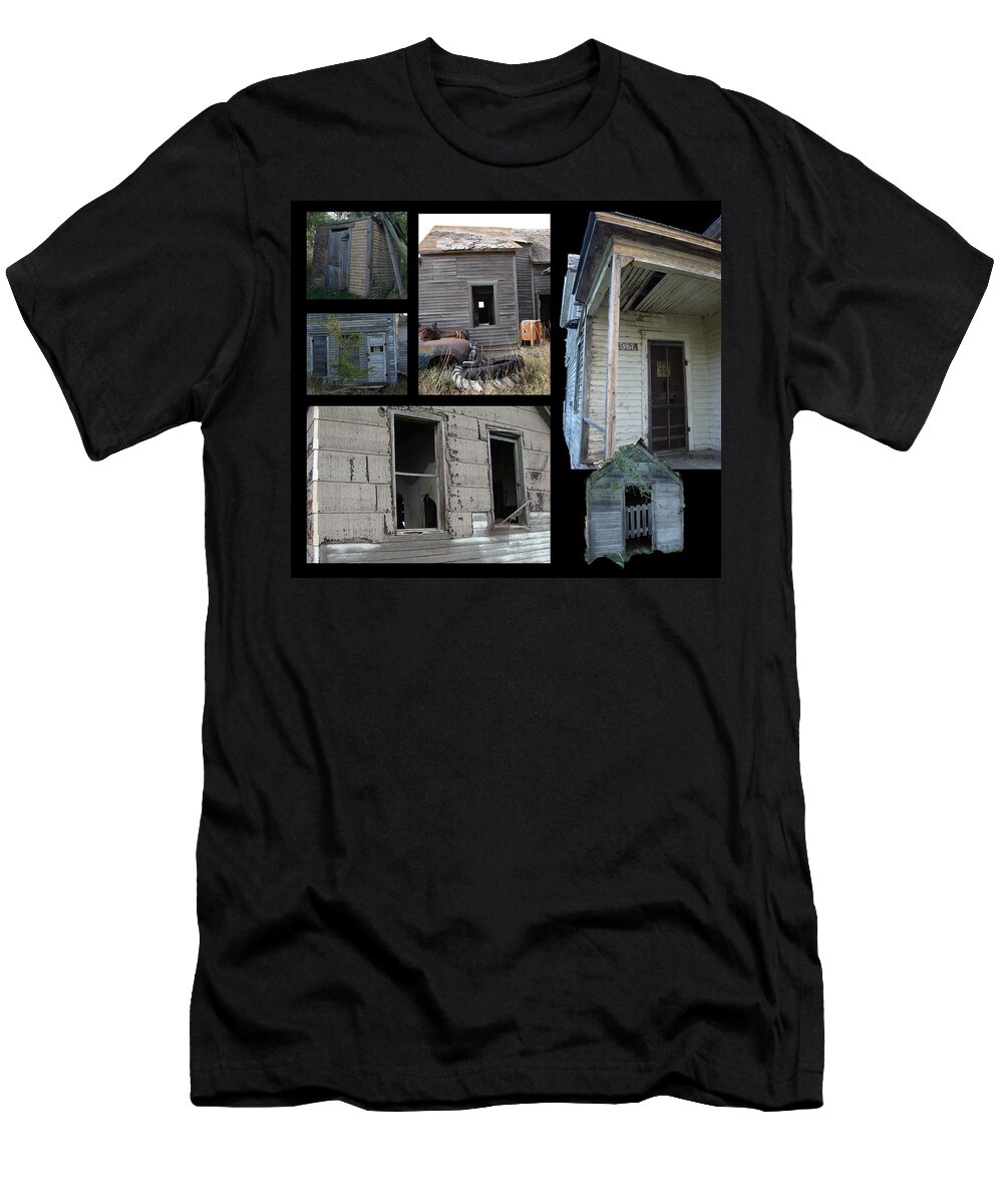 Window T-Shirt featuring the digital art Homesteads in South Dakota by Cathy Anderson
