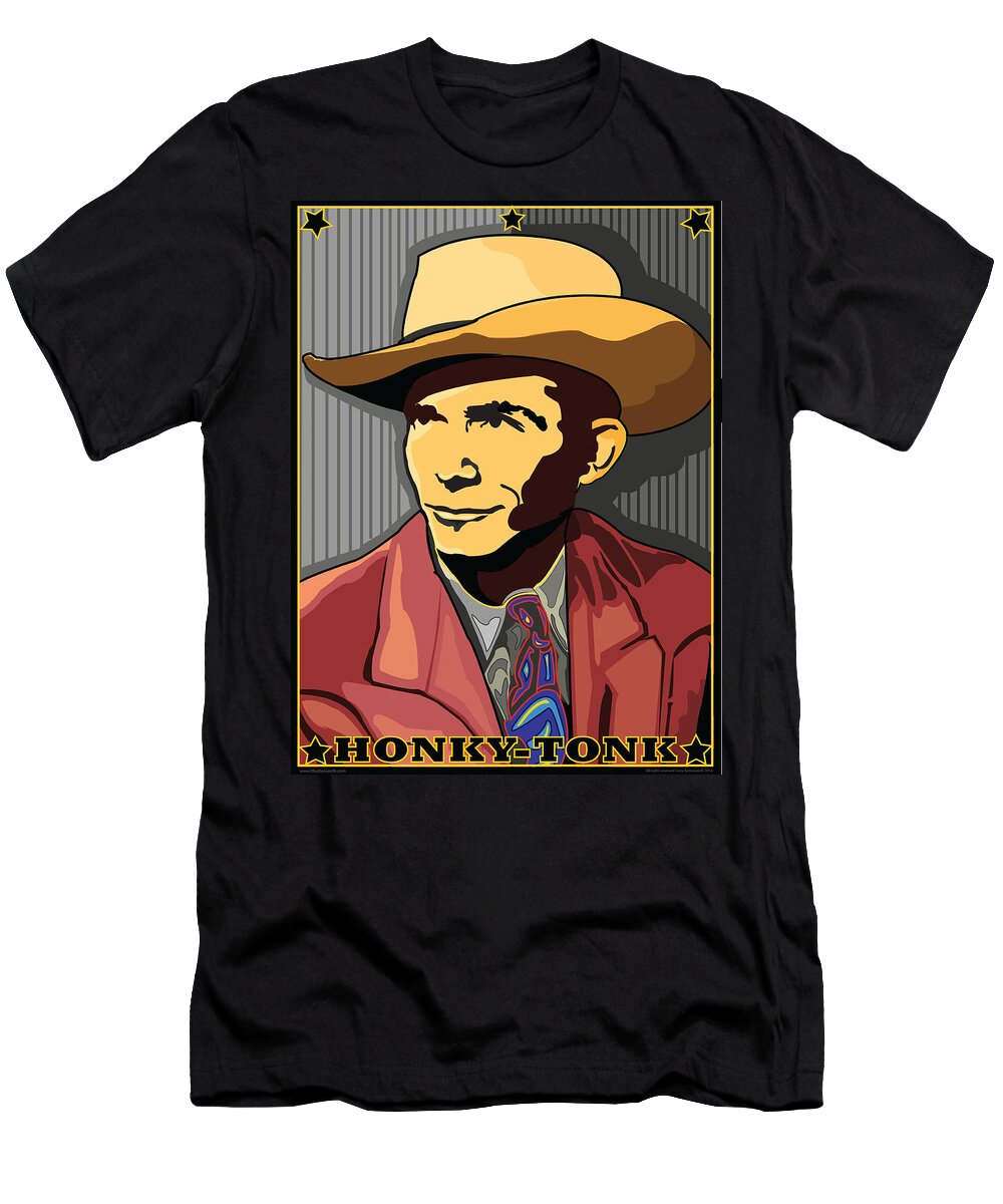  Hank Williams T-Shirt featuring the digital art Hank Williams Country Western by Larry Butterworth