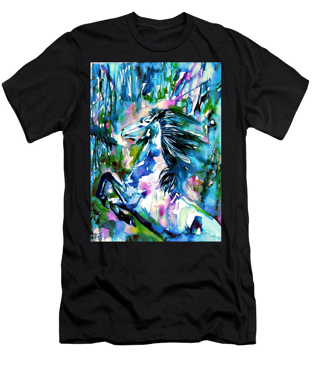 Horse T-Shirt featuring the painting Horse Painting.37 by Fabrizio Cassetta