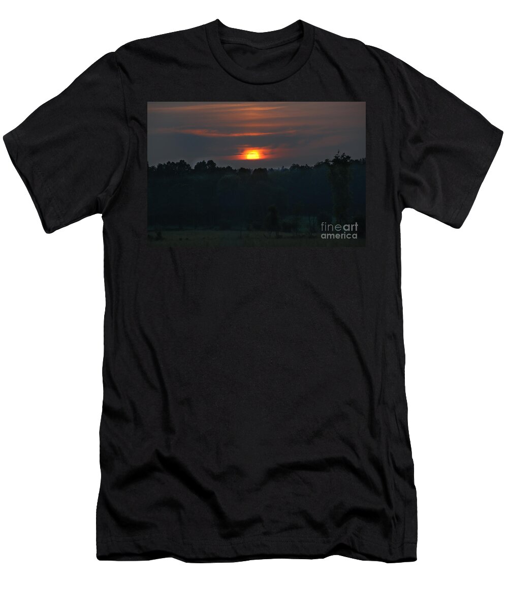 Sunsets T-Shirt featuring the photograph Hot Hazy Sunset by Cheryl Baxter