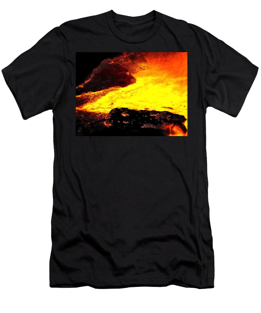 Lava T-Shirt featuring the photograph Hot Rock and Lava by Pennie McCracken