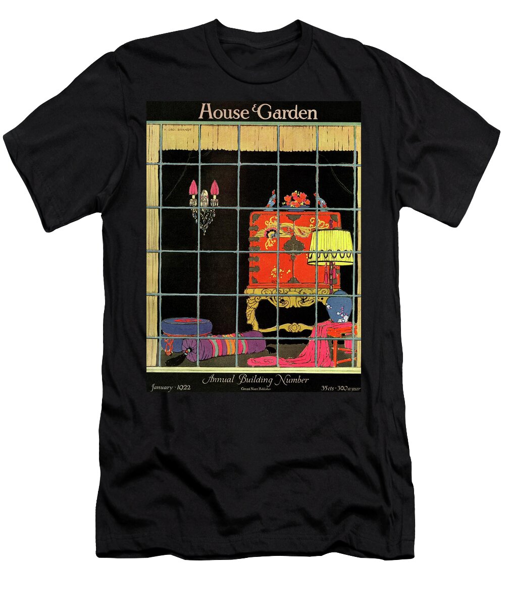 House And Garden T-Shirt featuring the photograph House And Garden Annual Building Number Cover by H. George Brandt