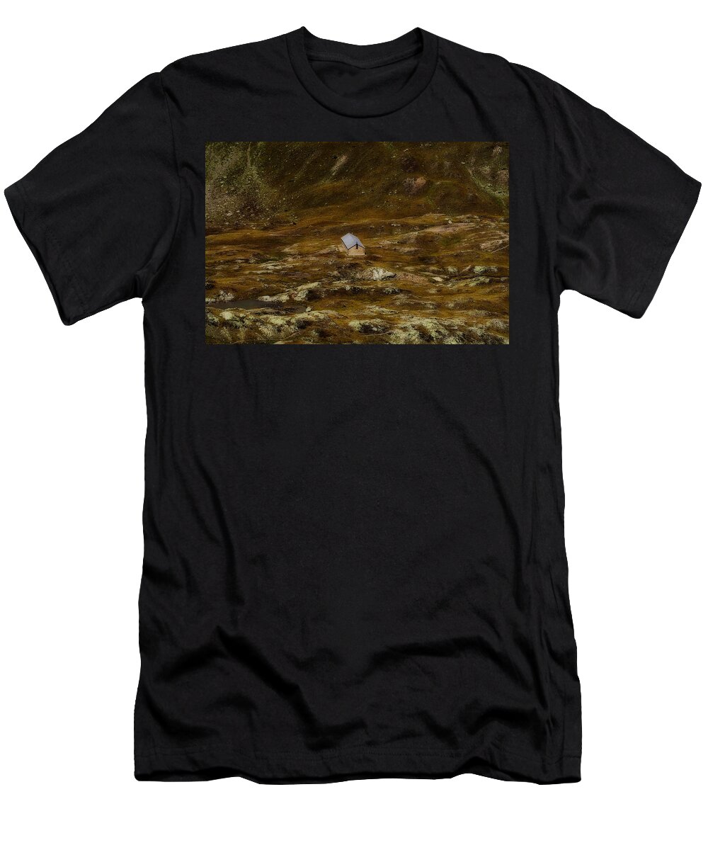 A Look Through Lens T-Shirt featuring the photograph House in the valley by Roberto Pagani