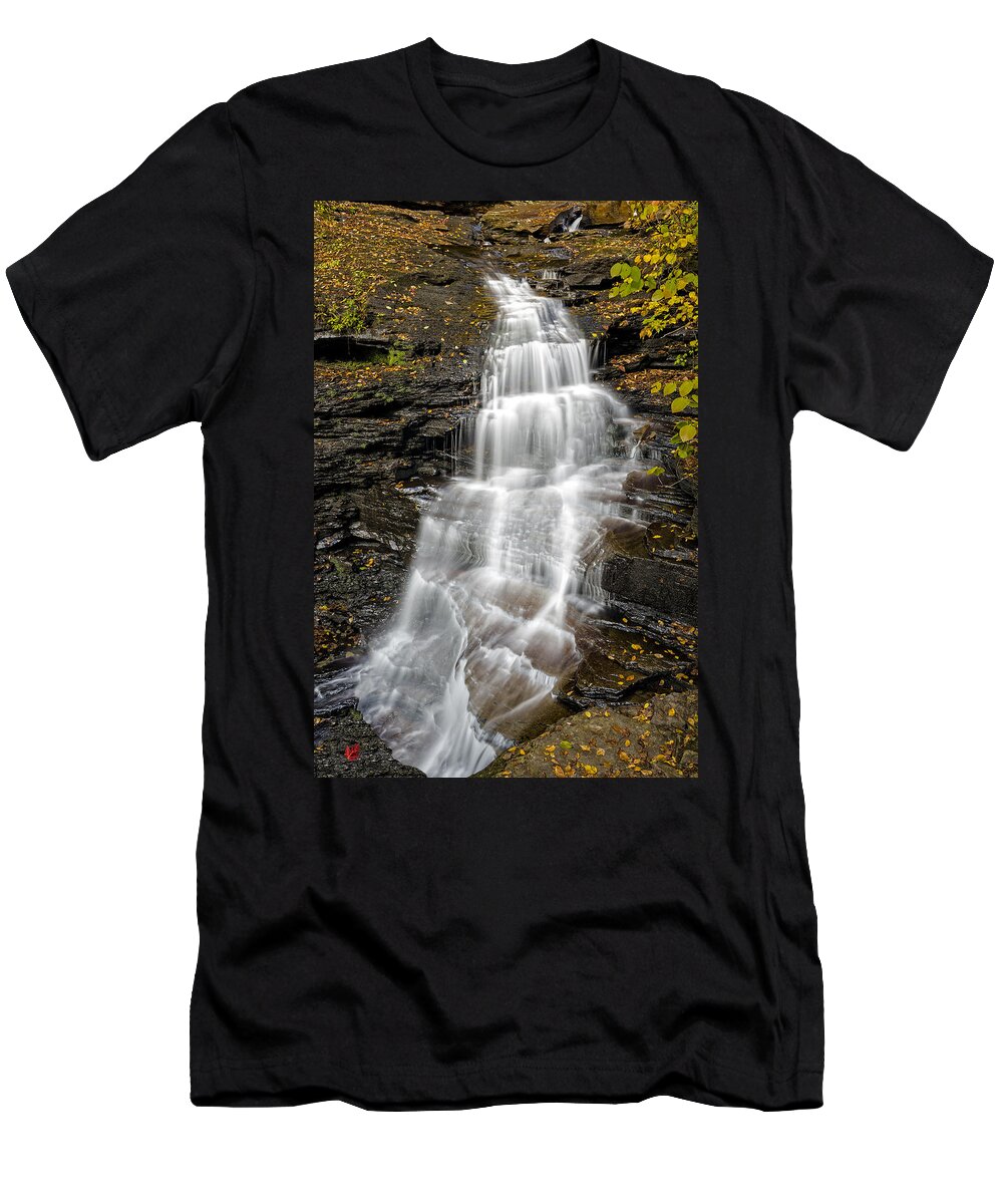 Huron Falls T-Shirt featuring the photograph Huron Falls by Susan Candelario