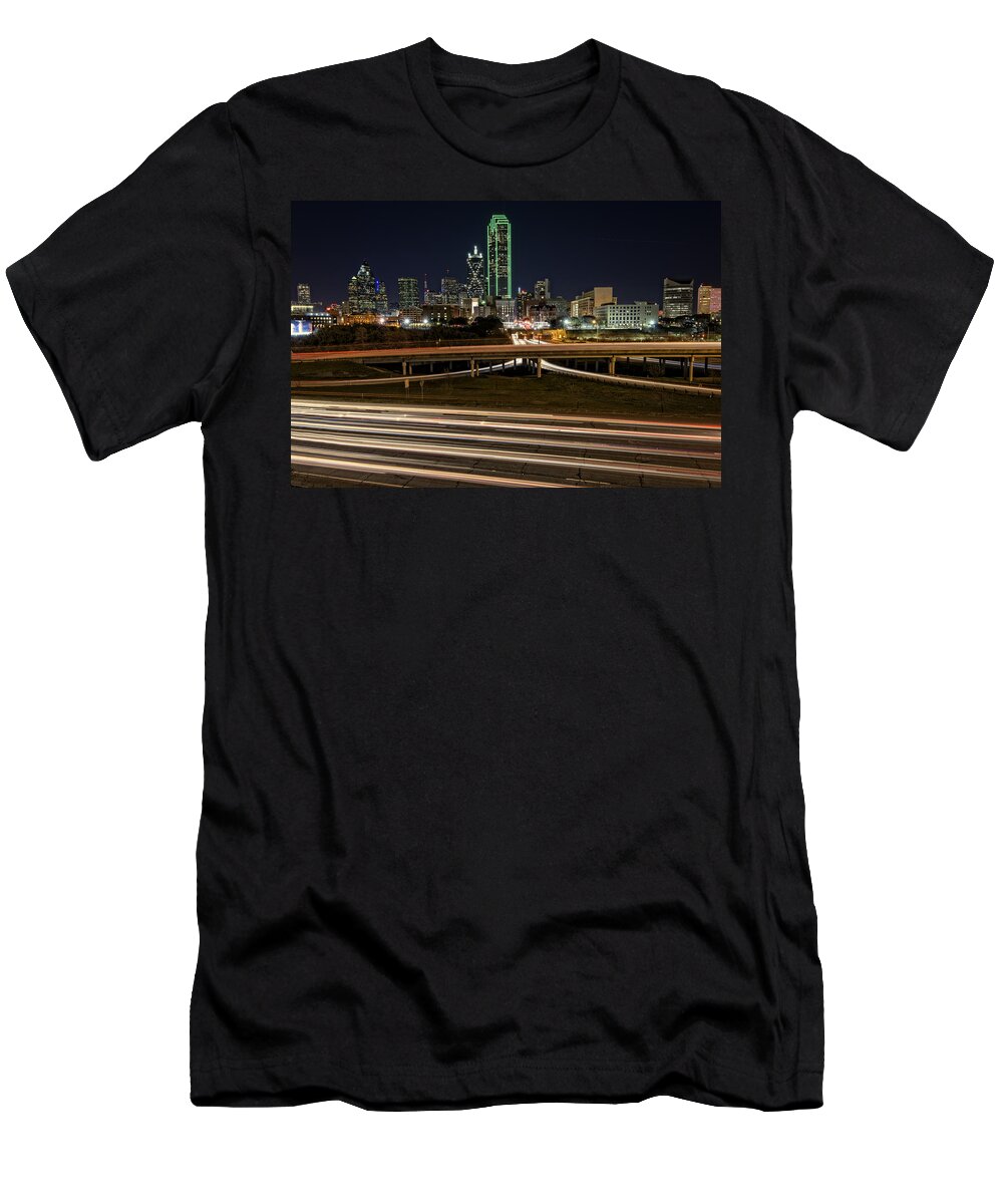 Dallas T-Shirt featuring the photograph I-35E Dallas by Rick Berk