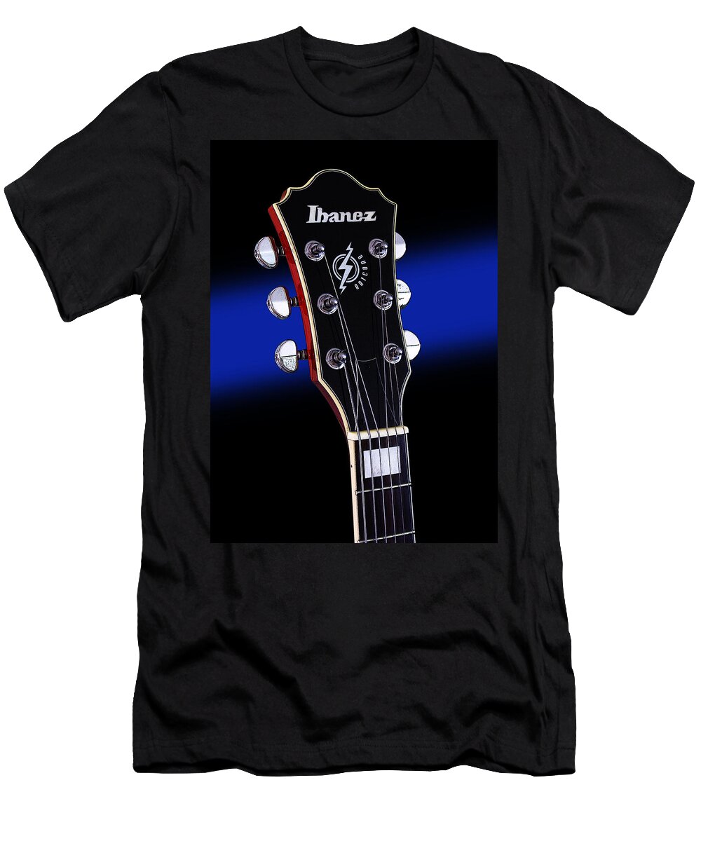 Guitar T-Shirt featuring the photograph Ibanez AF75 Electric Hollowbody Guitar Headstock by John Cardamone