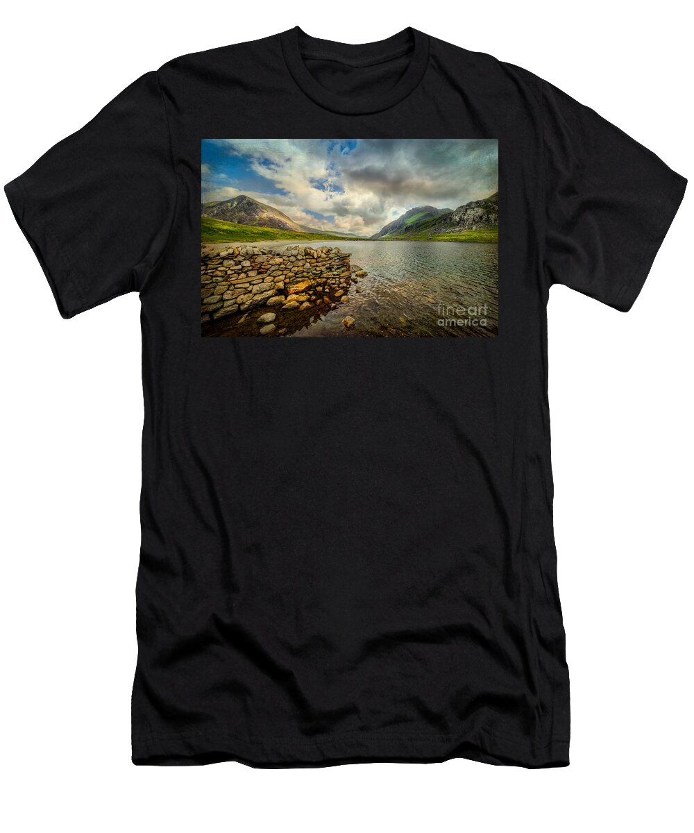 Cwm Idwal T-Shirt featuring the photograph Idwal Lake Snowdonia #2 by Adrian Evans
