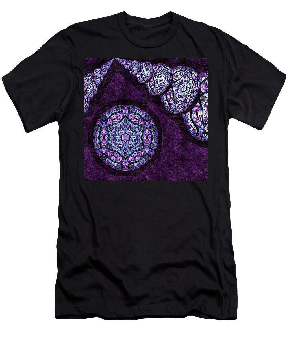 Plum Purple Mandala T-Shirt featuring the digital art Imagine This by Susan Maxwell Schmidt