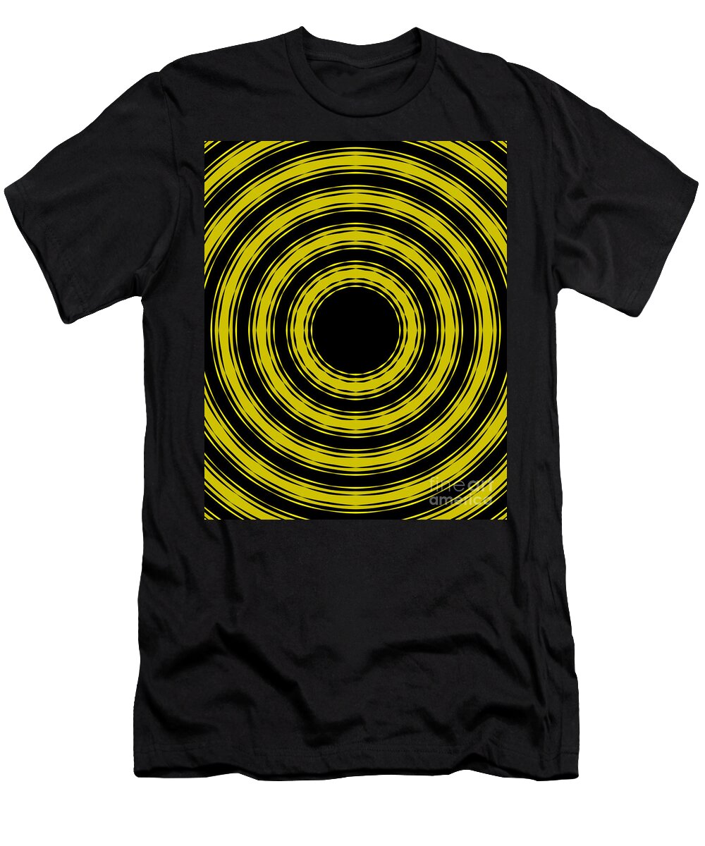 In Circles T-Shirt featuring the painting In Circles- Yellow Version by Roz Abellera