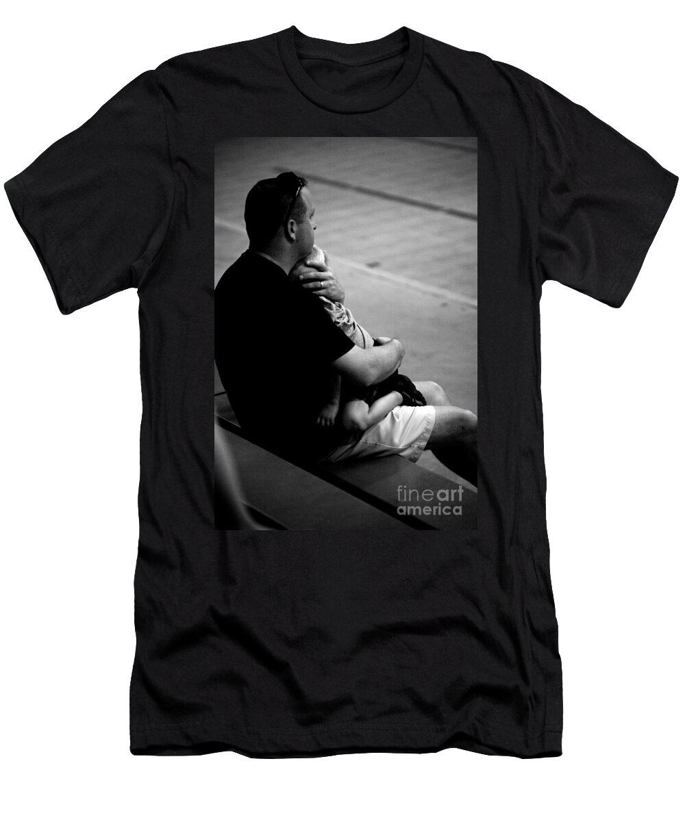 Girl T-Shirt featuring the photograph In Daddy's Arms by Frank J Casella