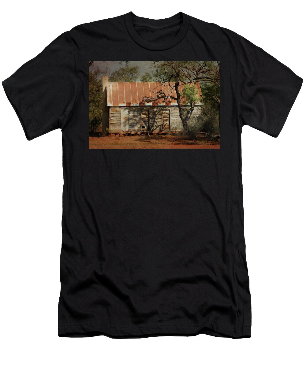 Shack T-Shirt featuring the photograph In the Shadow of Time by Jeff Mize