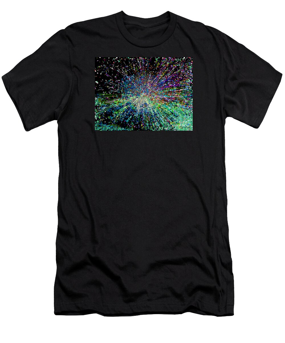 Digital Photo Art T-Shirt featuring the digital art Information Explosion by Mariarosa Rockefeller