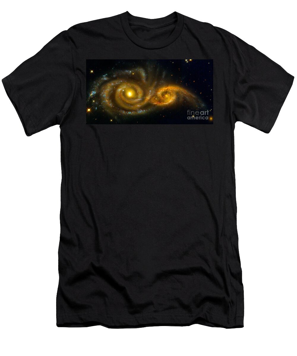 Interacting T-Shirt featuring the photograph Interacting Spiral Galaxies NGC 2207 and IC 2163 by Nicholas Burningham