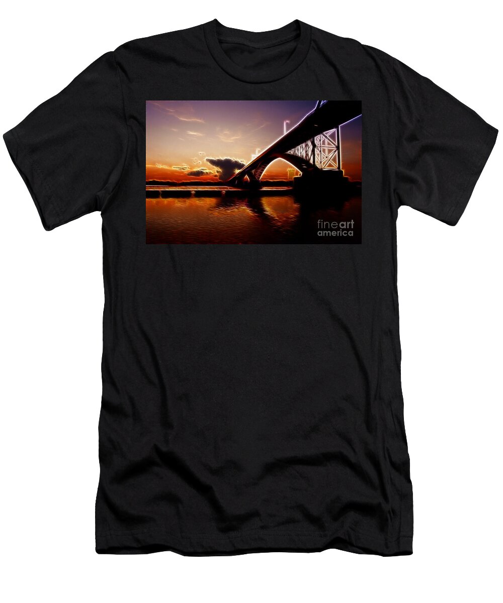 Sunsets T-Shirt featuring the photograph International Peace Bridge by Darleen Stry