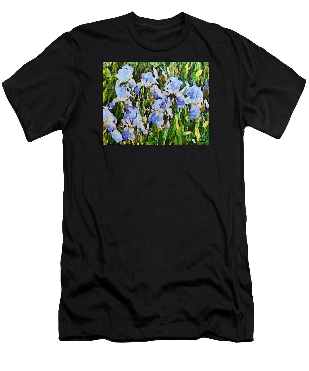 Floral T-Shirt featuring the digital art Irises by Dragica Micki Fortuna