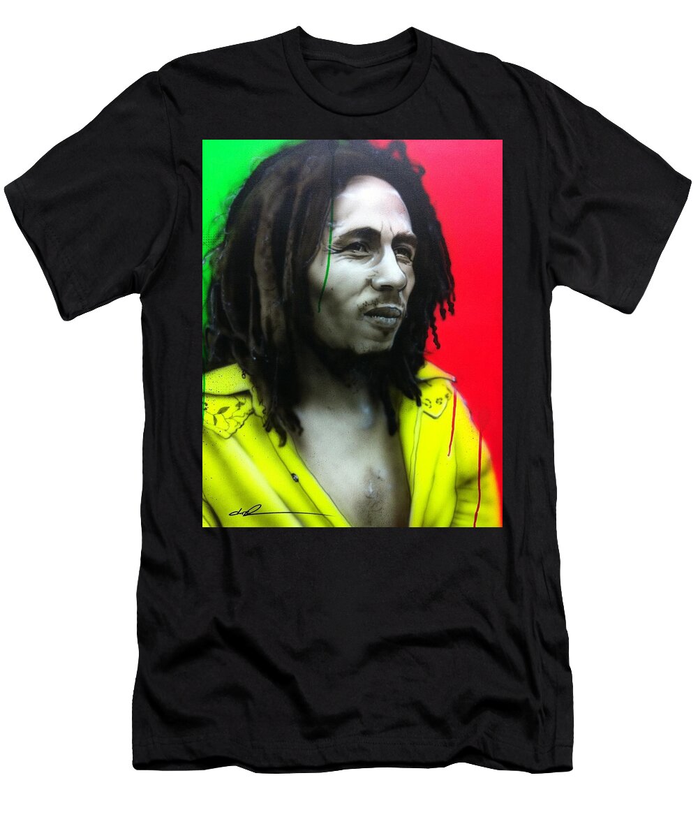 Marley T-Shirt featuring the painting Iron Like a Lion in Zion by Christian Chapman Art